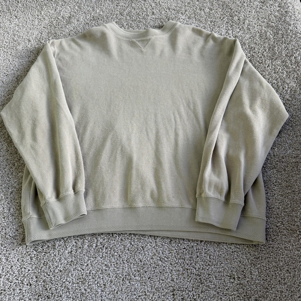 Hunt Club Sweater Mens Medium Beige Cotton Tight Knit Crewneck Pullover Golf